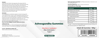 Premium Ashwagandha Gummies 300 + Vitamin B6,- 60 Stk